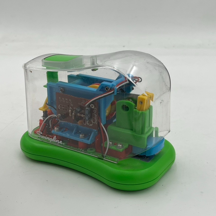 Vintage Swingline See Through Clear Stapler Electronic Stapling Machine Green