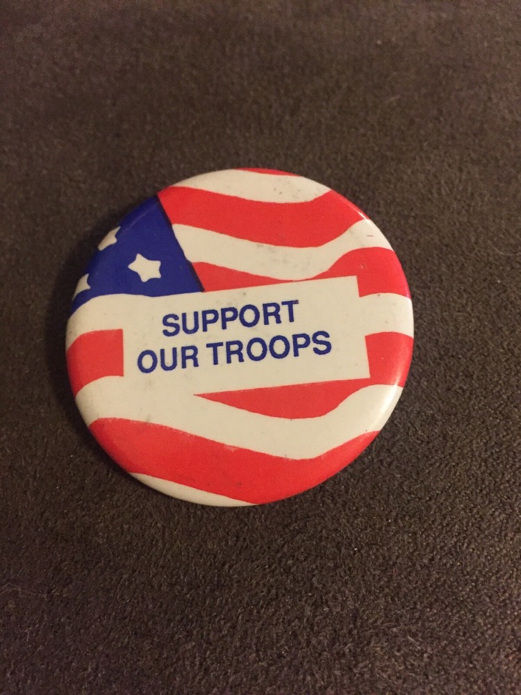Vintage Desert Storm Support Our Troops  Button Pinback Pin 1"