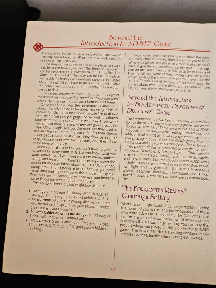 Rare Advanced Dungeons & Dragons Intro Masters Guide 1995