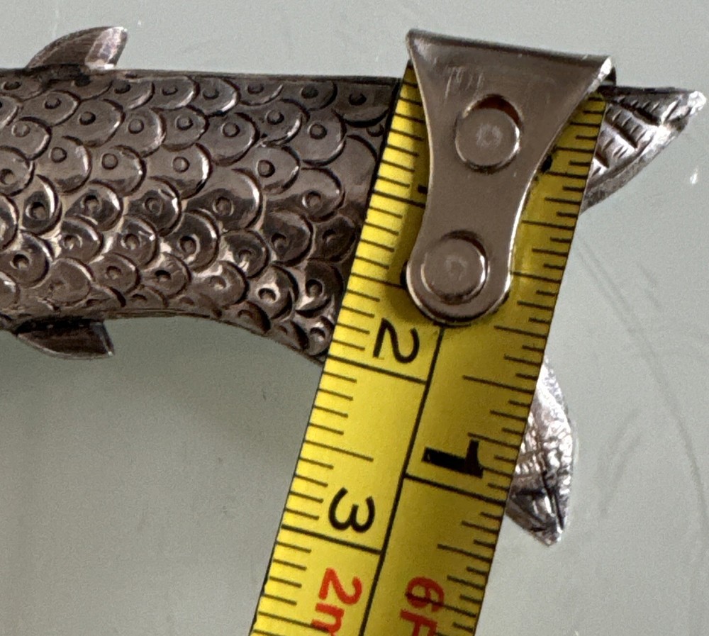 Vintage Sterling Silver Kog Fish Parfume Bottle