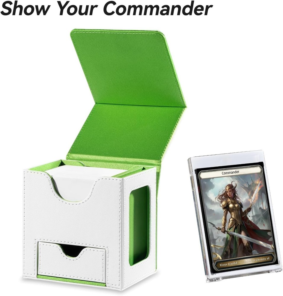Card Deck Box for MTG Commander - Patented Design, Commander Display, Fits 10...