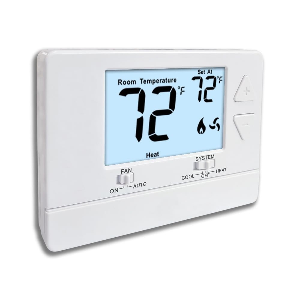 NonProgrammable Thermostat for Home,Single-Stage Systems,Digital Energy-Savin...