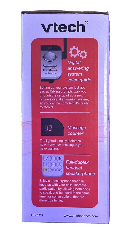 VTECH CS5229 Cordless Answering System With 1 Handset & Extended Range DECT 6.0