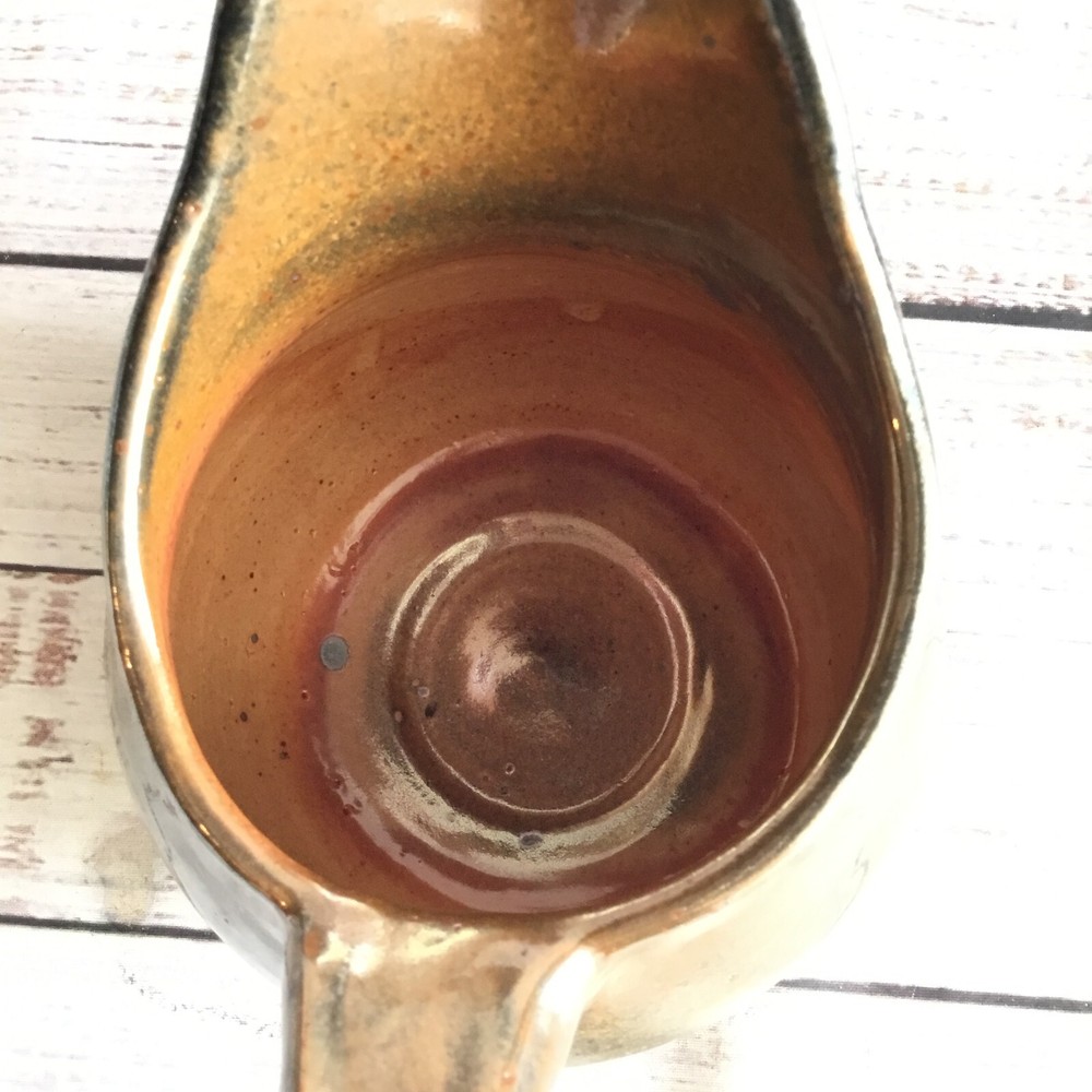 Kessler Small Pottery Pitcher Lusterware Silver Tone Art Signed Rare