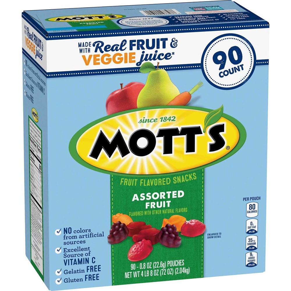 Mott's Assorted Fruit Flavored Snacks, 0.8 oz., 90 pk.