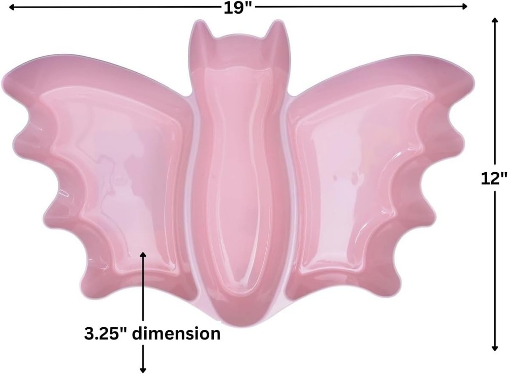 Pastel Pink Bat Platter - (12" x 19") 1 Piece - Durable Serveware