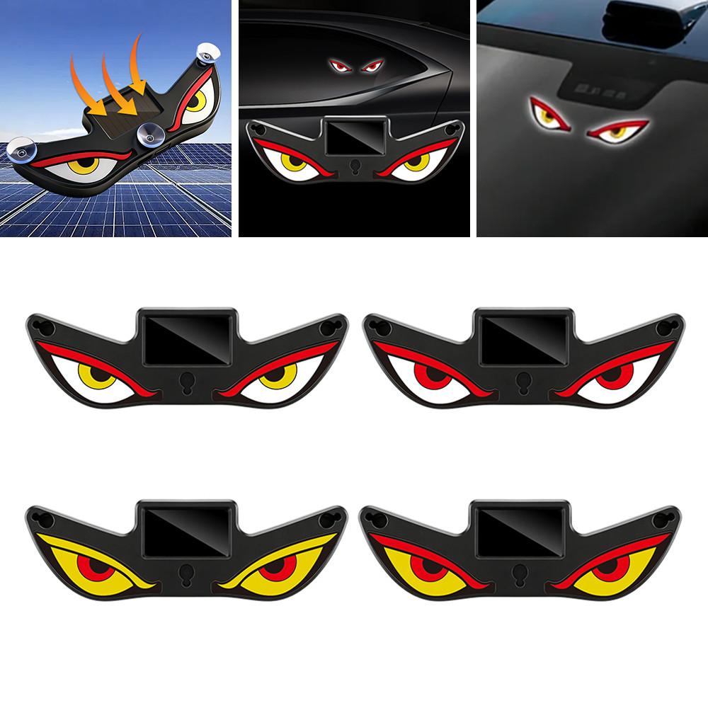 Solar Devil Eyes Car Lights, LED Devil Eye Lights for Front/Rear Windshield USB