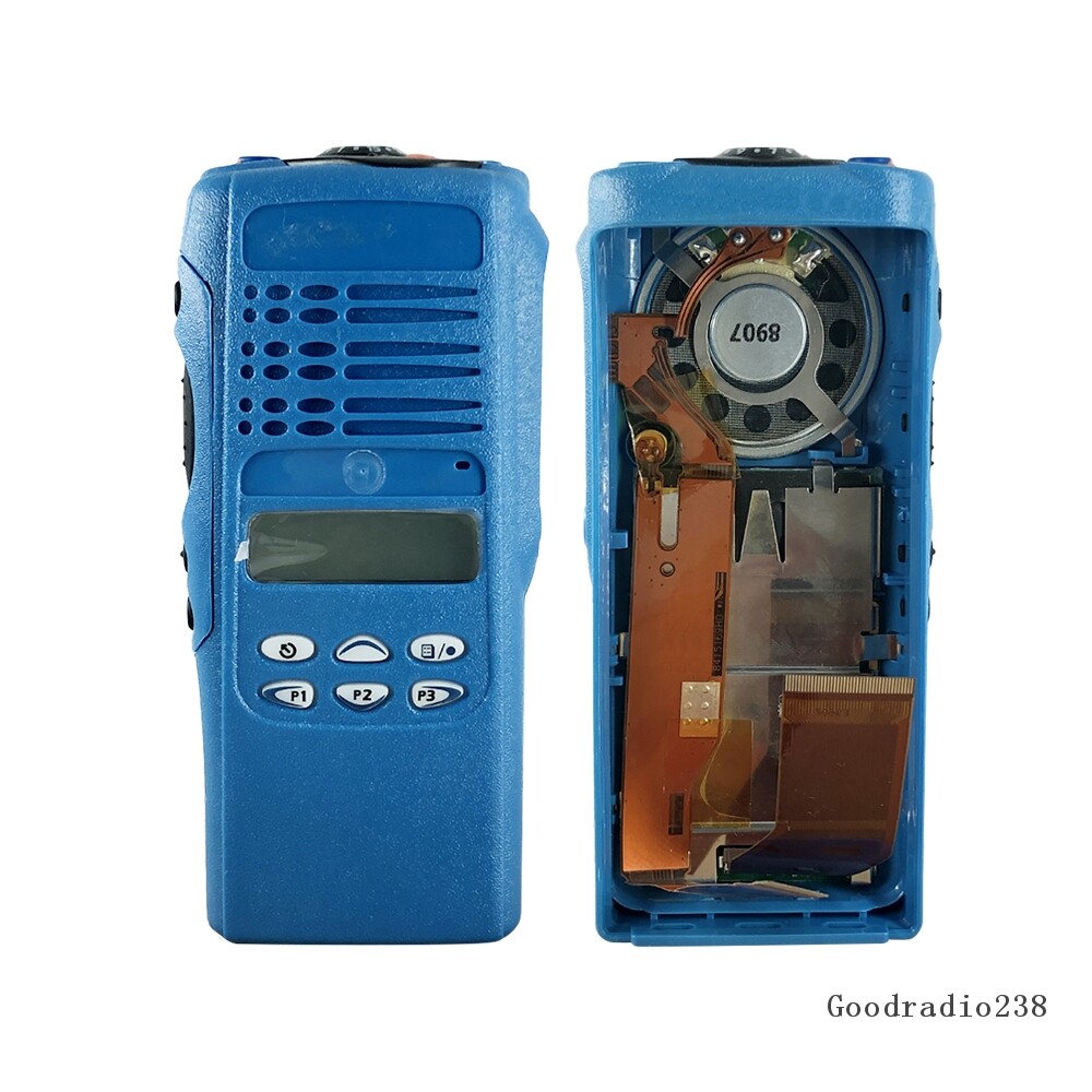 Blue Replacement Front Housing Case for HT1250 HT with Speaker LCD Mic Radio