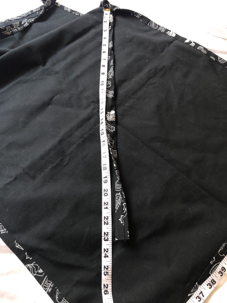 Black White Apron With Cupcakes Print Has Pockets