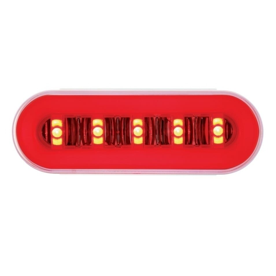 2/12" Bolt Pattern Spring Light Bar w/ GLO Light & Grommet - Red LED/Clear Lens