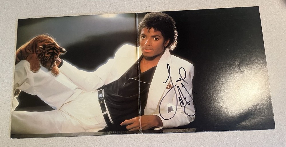 MICHAEL JACKSON signed THRILLER Album DOUBLE SIGNATURES w/ Inscript - JSA Letter