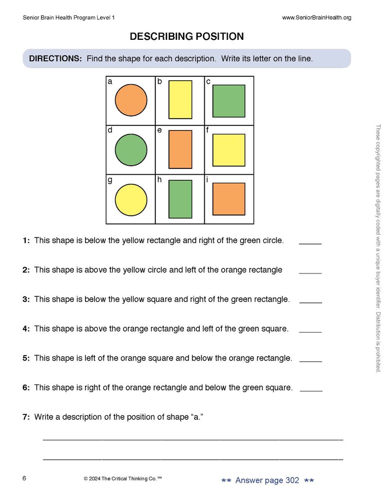 Senior Brain Health Research-Based Problem-Solving Puzzle/Activity Workbook