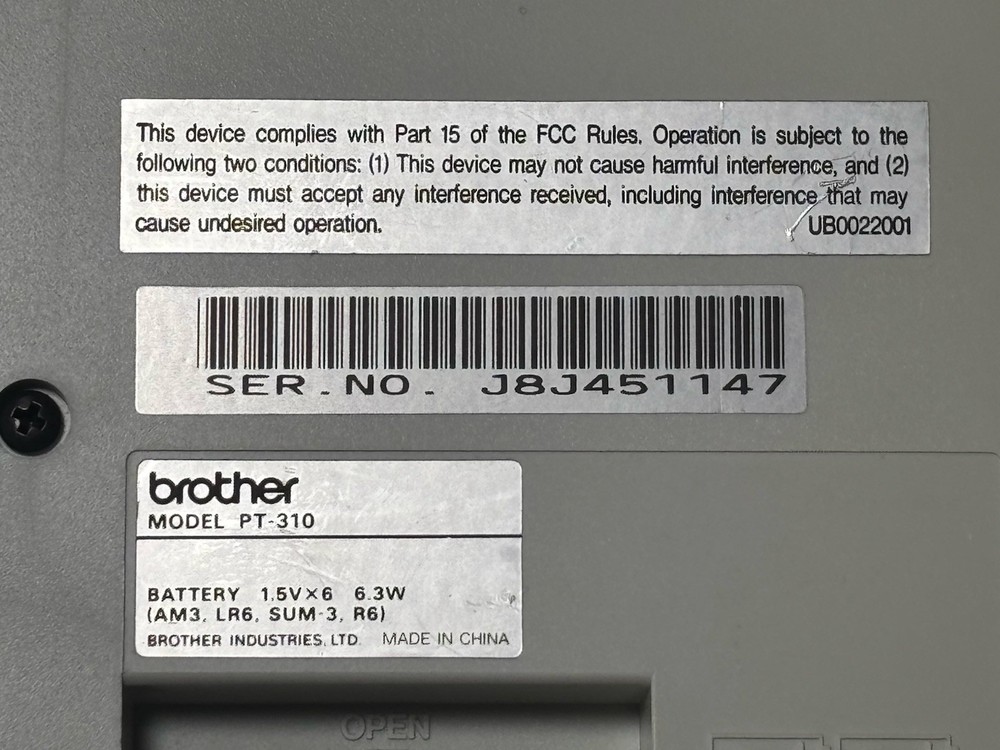 Brother P-Touch PT-310 Electronic Labeling System Label Maker Tested Works