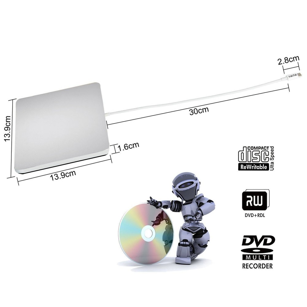 USB-C Superdrive External DVD/CD Reader and DVD/CD Burner for Apple-MacBook A...