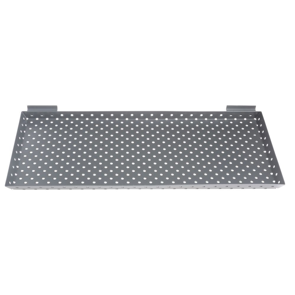 Slatwall Perforated Shelf, 24" Wide Silver