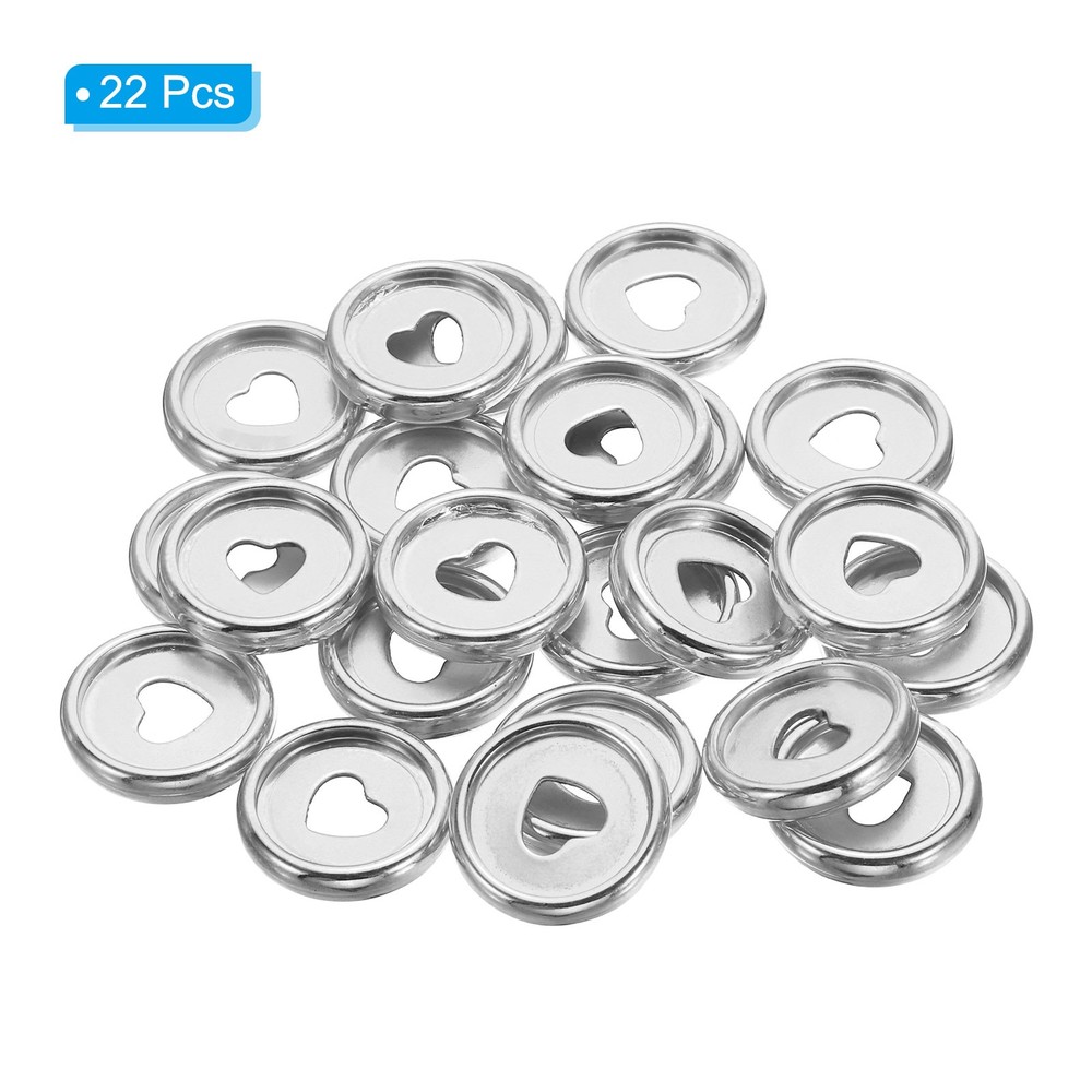 24mm Book Binding Discs 22pcs Discbound Expansion Discs Plating Heart, Silver