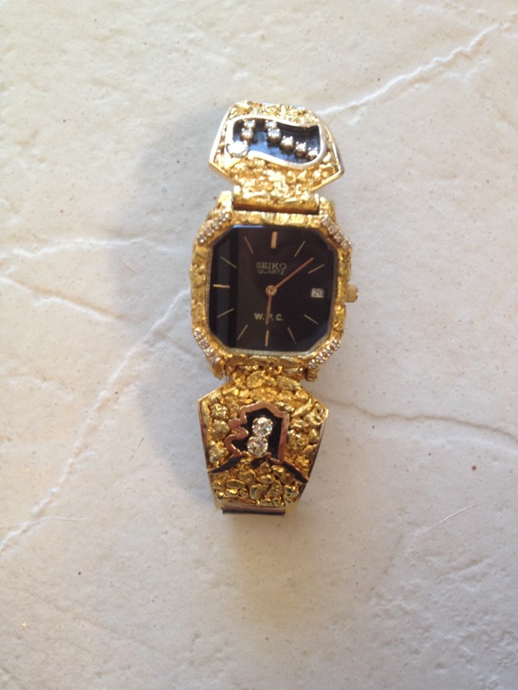 Custom Gold Nugget Alaska Watch