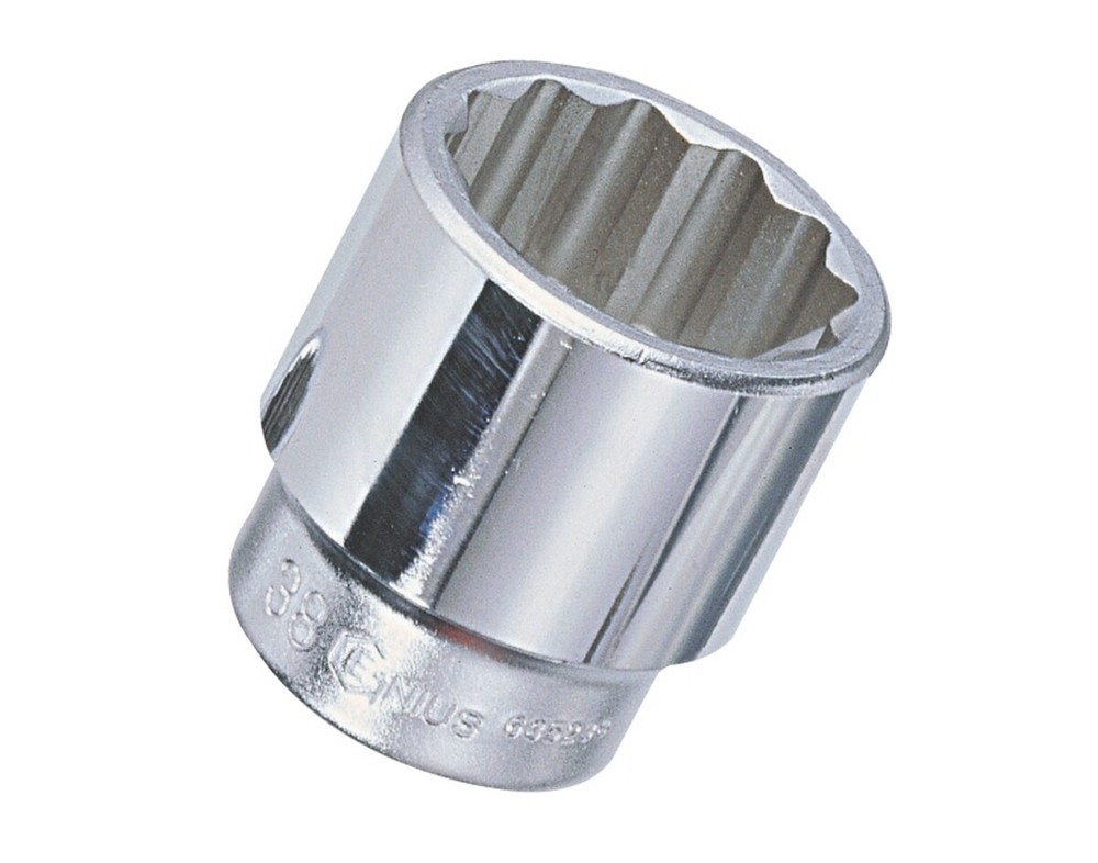 Genius Tools 3/4" Dr. 38mm Hand Socket (12-Point) (CR-Mo) - 635238