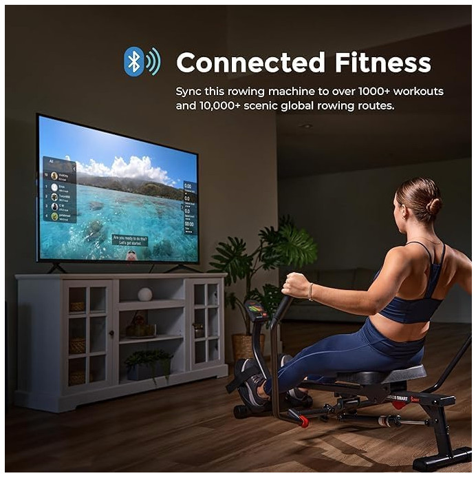 Smart Compact Full Motion Rowing Machine, Full-Body Workout, Low-Impact