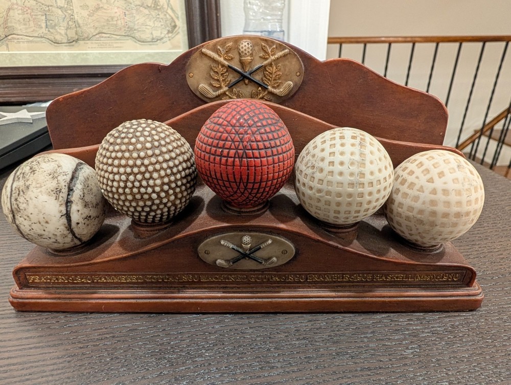 Vintage Golf Ball Evolution Display Set Warwick Feathery Gutta Haskell