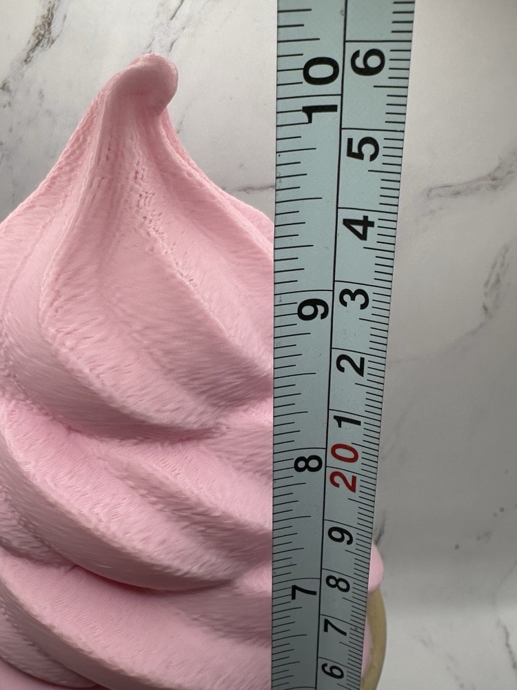 Oversized 10” Soft Serve Ice Cream Cone Display Prop - Strawberry
