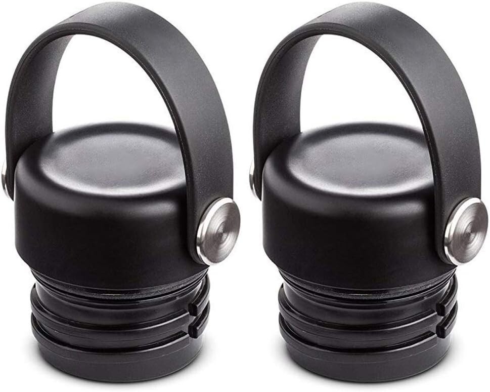 2 Pack Flgoo Standard Mouth Flex Cap Compatible with Hydro Flask / BLACK