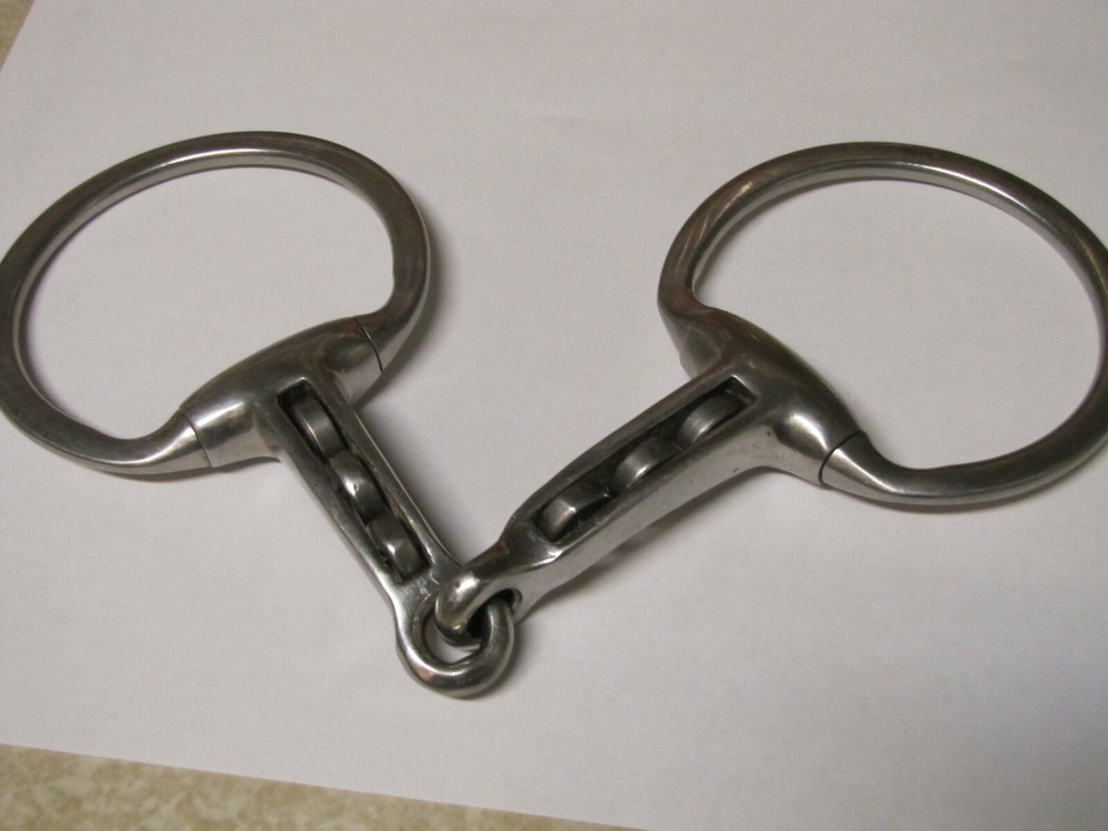 Unique 5" Eggbutt Snaffle Horse Bit Six Horizontal Rollers Unmarked Maker Unkn