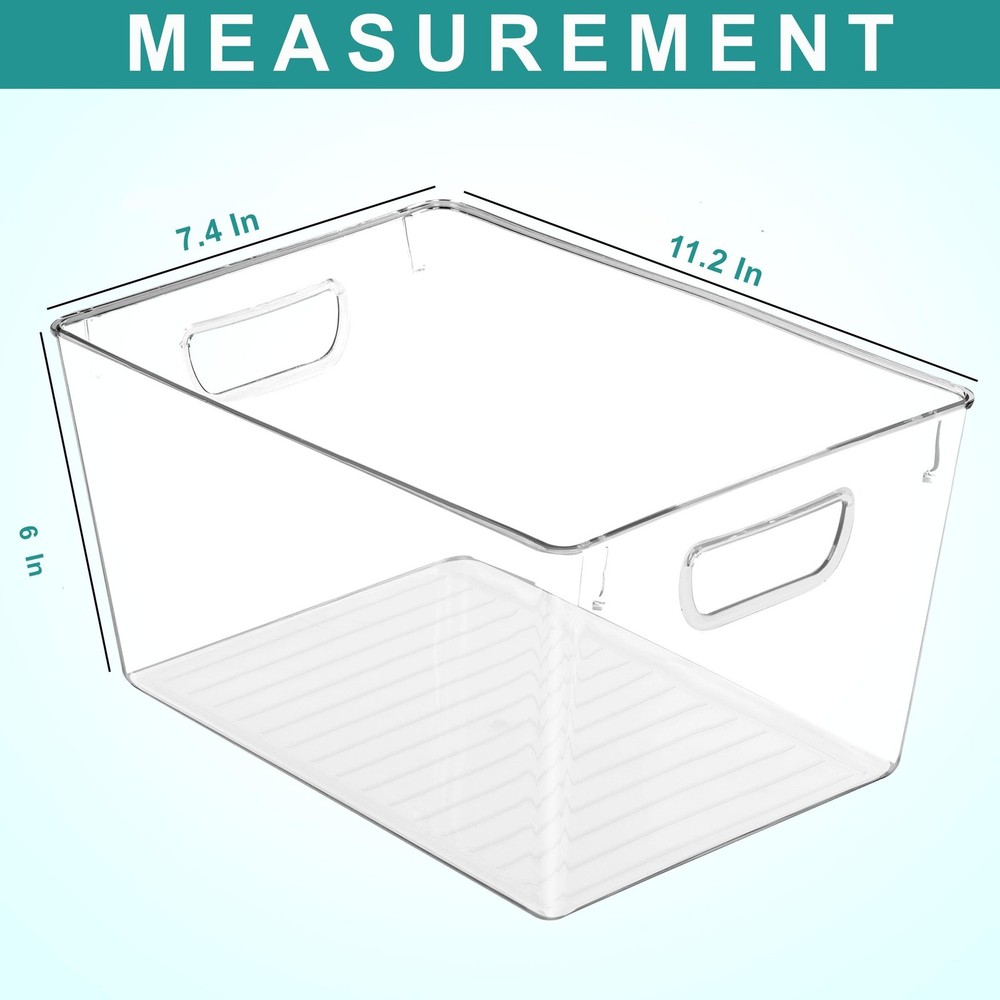 Utopia Kitchen Clear Organizer or Storage Bins - 6 Pack Pantry Organizers and...