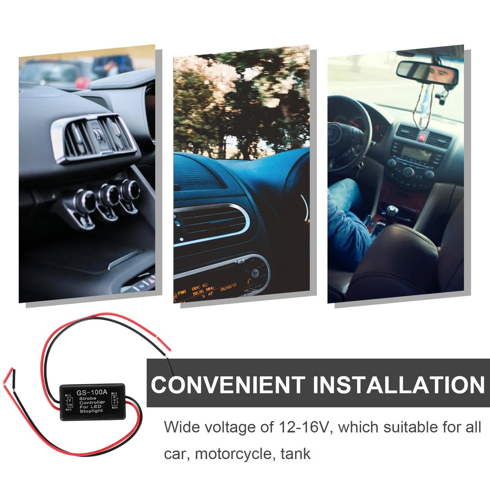 2pcs Flash Strobe Controller Car Flasher Module for Brake Light Tail Stop Light