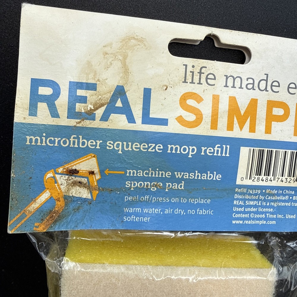 Real Simple / Casabella Microfiber Squeeze Mop Refill Machine Washable 74329