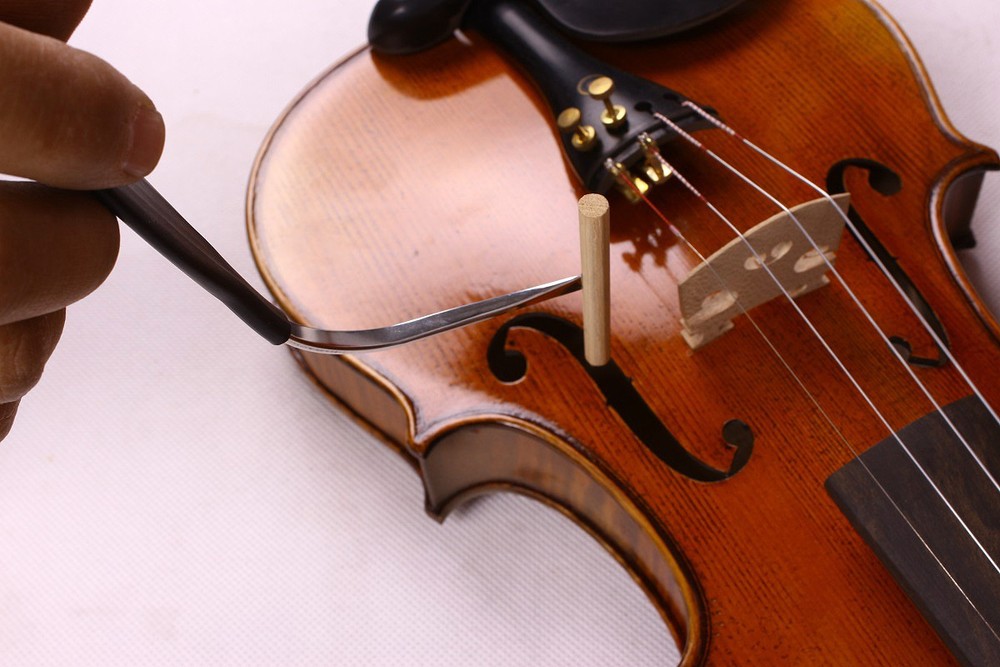 New Violin Viola Tool Sound Post S Setter W/Rubber Grip Protector Luthier Silver