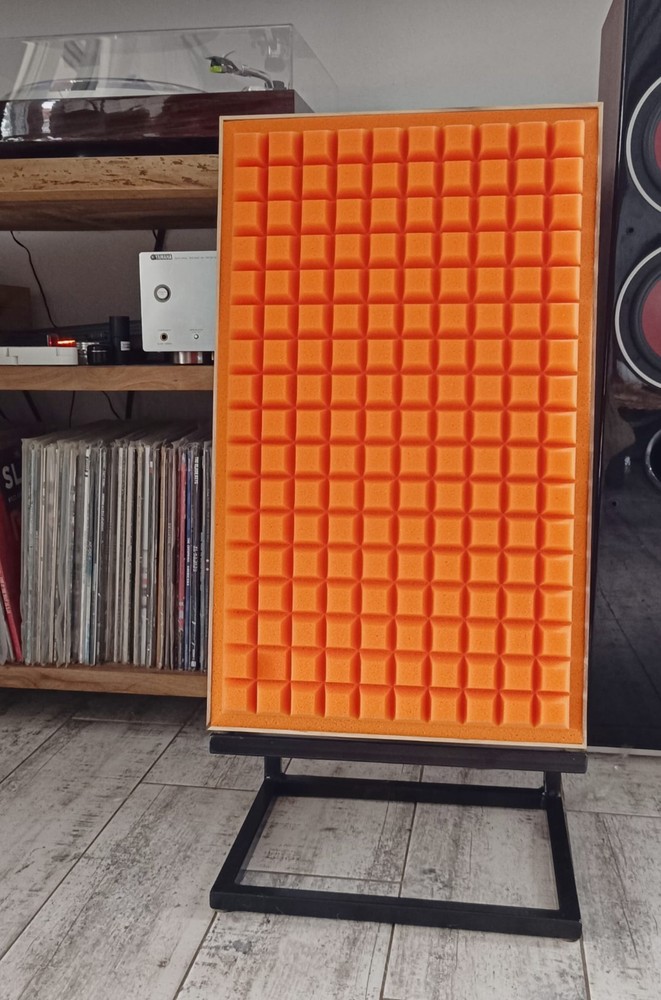COMPLETE SET - JBL L100 ORANGE Quadrex Foam Inserts - Walnut Frames - Logo