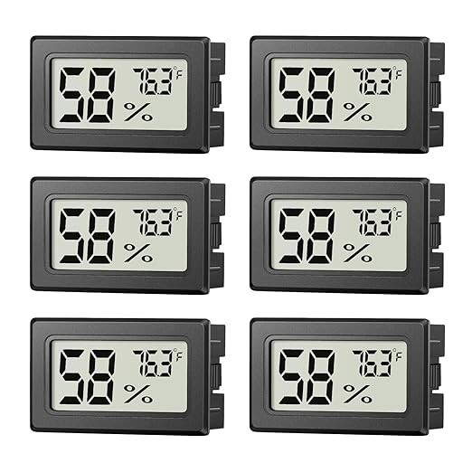 6 Pack Mini Hygrometer Indoor Humidity Meter, Small Digital Thermometer Humidity