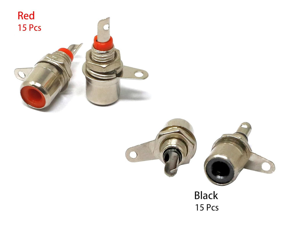 Iexcell 30 Pcs Jack Panel Mount RCA Female Socket Connectors Adapter