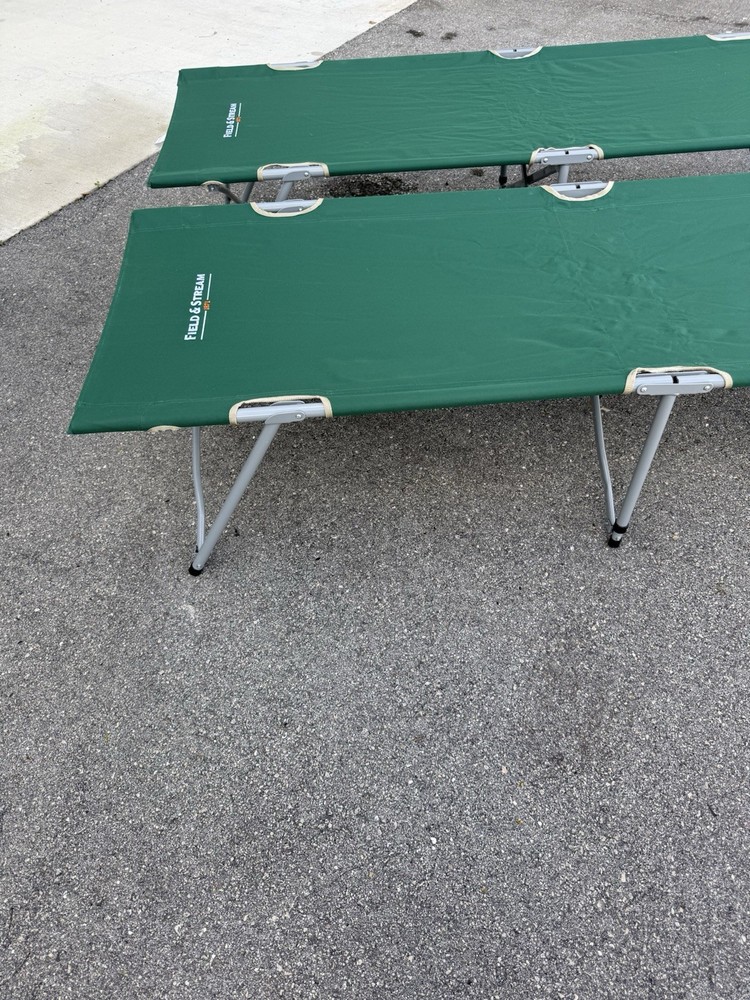 2 Field & Stream Aluminum Frame Cot, Camping Bed, Folding Cot With Bag