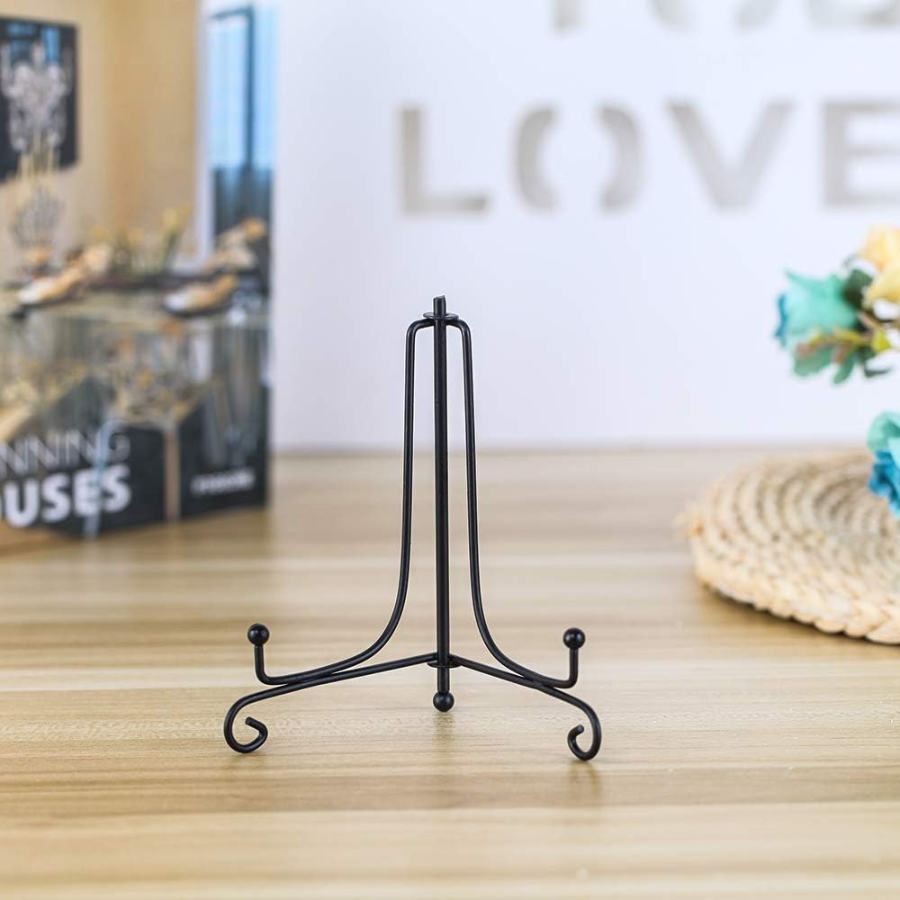 Compact & Adjustable 2-Pack Iron Photo Holder Stand - 5 Inch Decor Solution