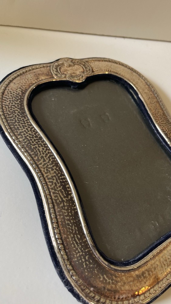 Vintage Hammered Silverplate 5x7 Photo Frame