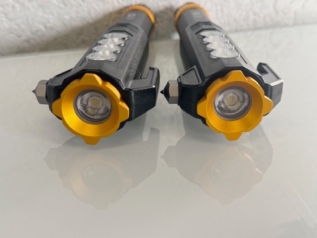 KC Auto Light with Emergency Tool Flashlight Set 1000 Lumen Rechargeable 2 Pack