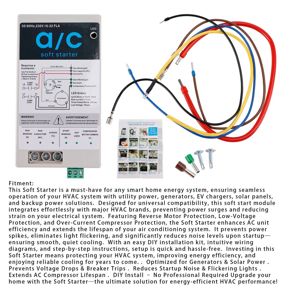 AC Soft Starter Reverse Motor Protection (16-32A + Install Kit
