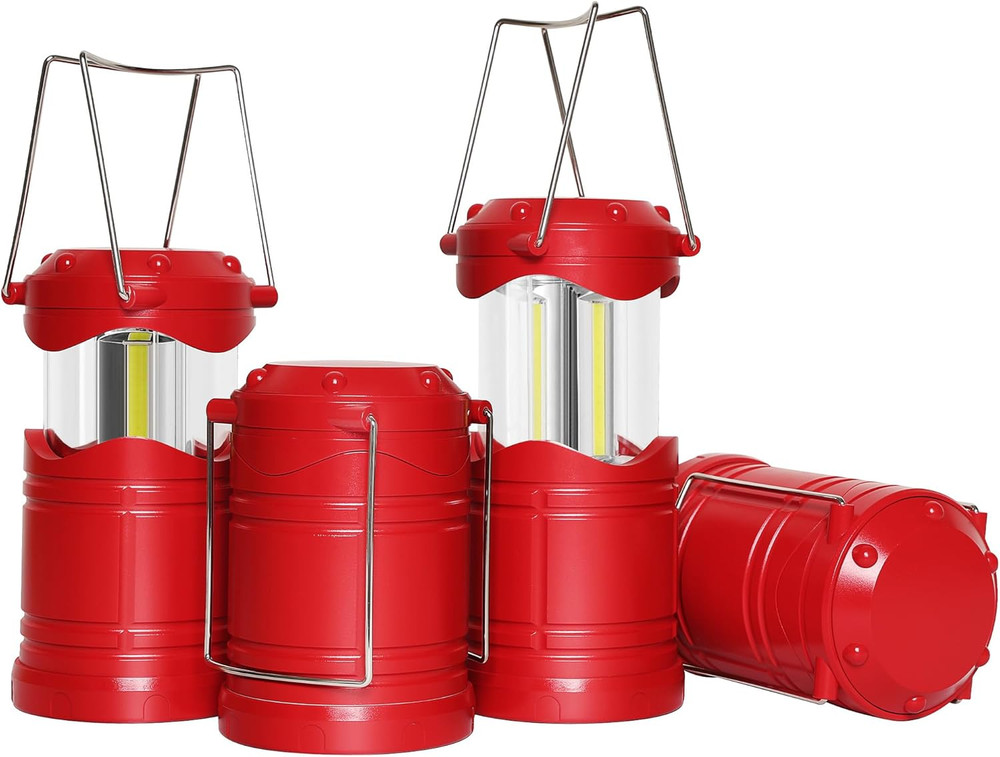 LED Camping Lantern, 4 Pack Battery Powered Flashlight for Power Outages, Portab