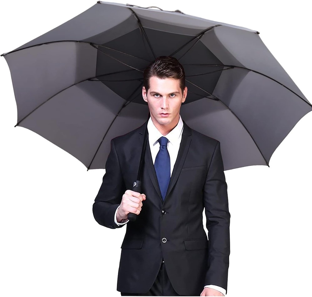 Professional 68 Inch Golf Umbrella - Windproof, Automatic Open Canopy Protection