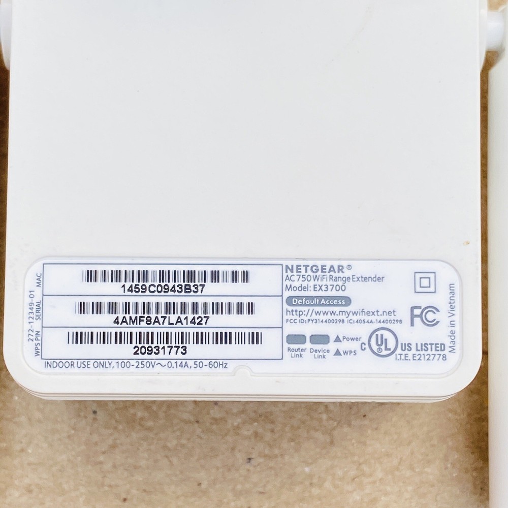 NETGEAR AC750 WIFI RANGE EXTENDER EX3700