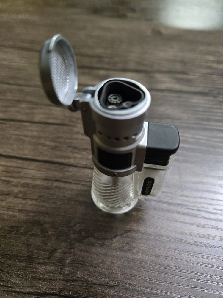Vertigo Cyclone Triple Jet Torch Lighter Clear Tank
