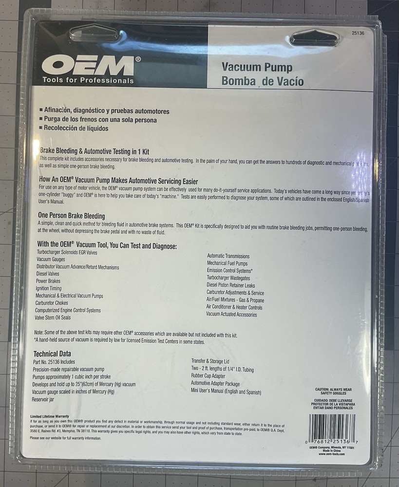 OEM vacuum Pump #25136, Unboxed! NOS