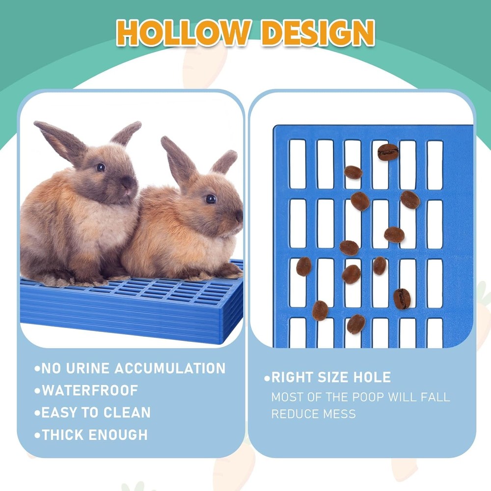 6Pcs Plastic Rabbit Cage Mat Rabbit Floor Mat Foot Resting Pad Pads For Small
