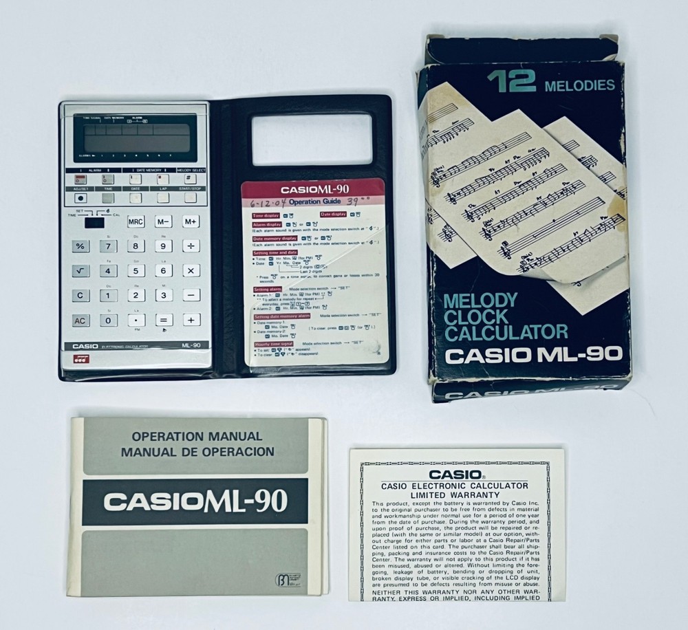 Casio ML90 Melody Clock Calculator Tested Working