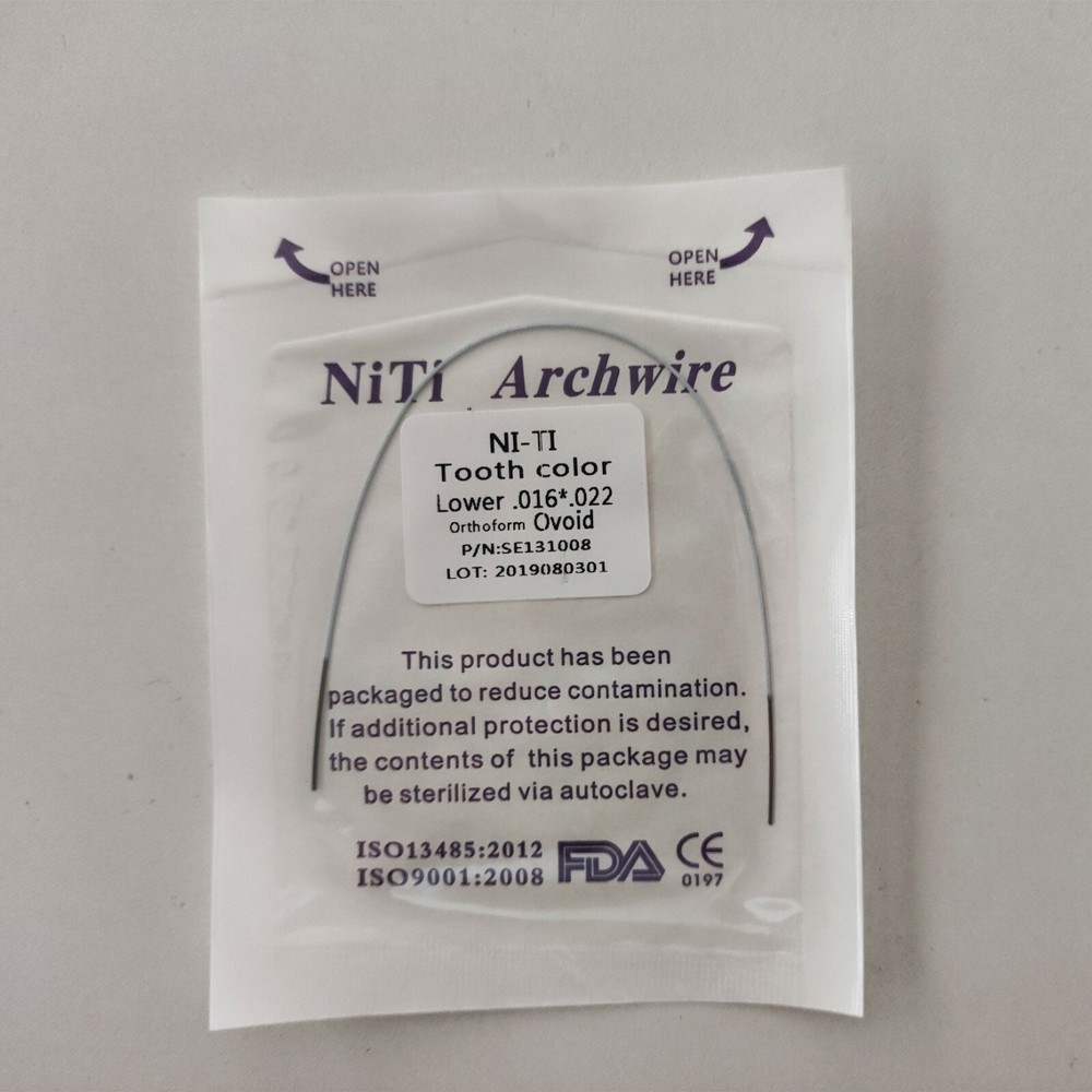 20 Packs Dental Rectangular Super Elastic Niti Arch Wire Coated White Color