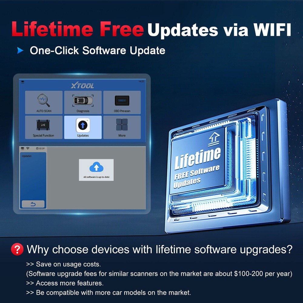 XTOOL D5S OBD2 Scanner Engine Transmission ABS SRS Code Reader Diagnostic Tool