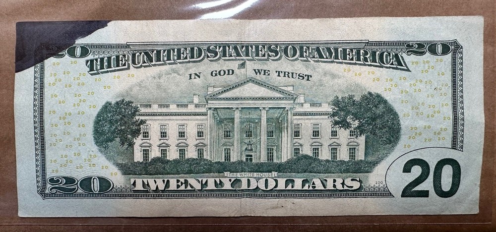 $20 BILL INK ERROR RARE