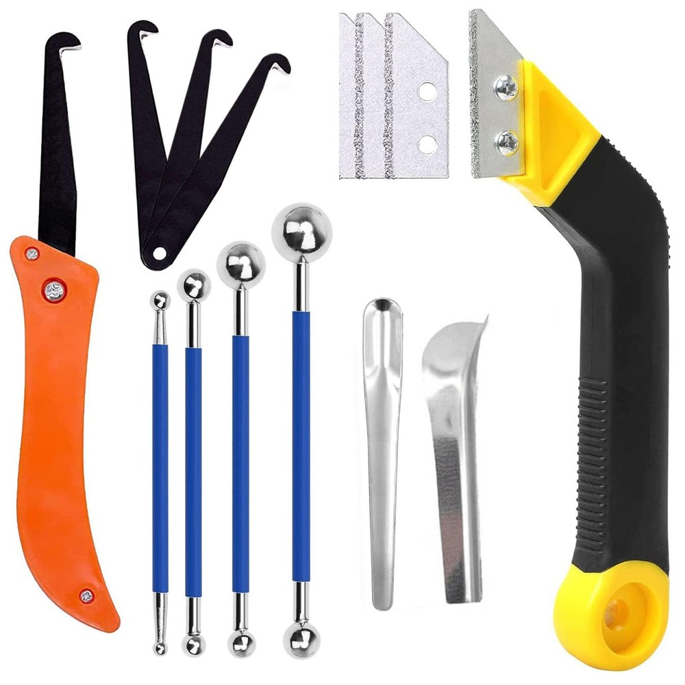 HKDHF Grout Removal Tool System, Hand Saw with 3 Pieces Backup Blades,...